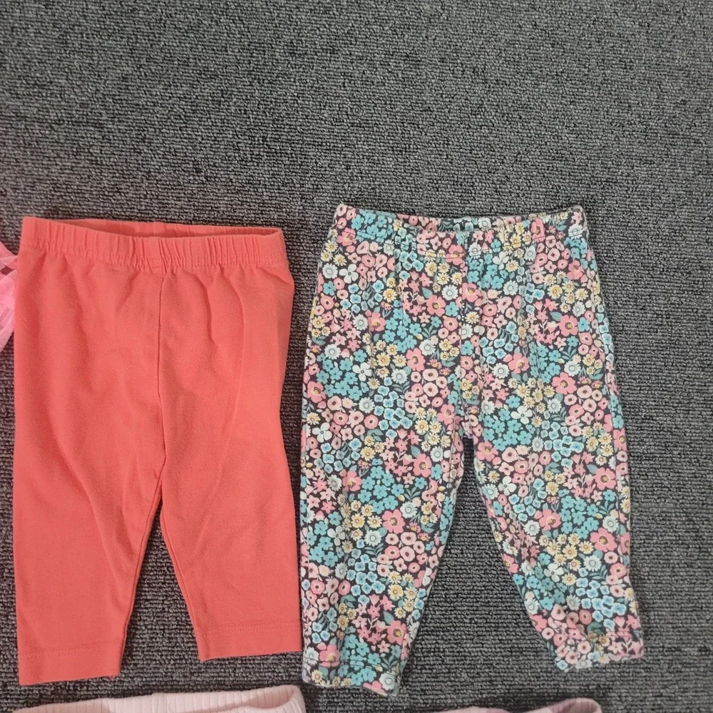 Mixed Brands Lot of 7 Size 6 Months Bottoms Leggings Overalls Baby Girl Tutu